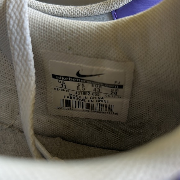 Nike Ace 83 Sneakers Purple & Grey 407992-055 Running Shoes Sz 11 - Picture 4 of 7